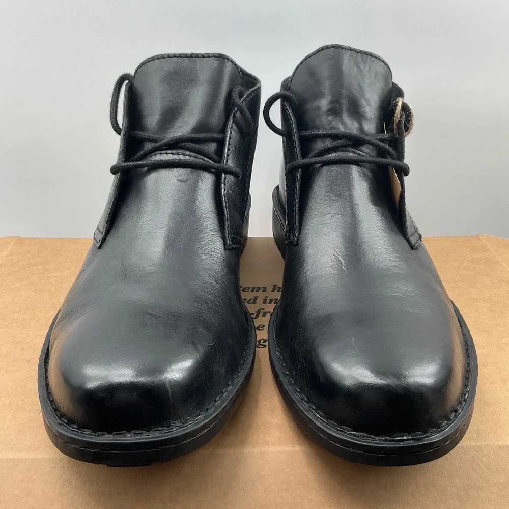 Born Harrison Mens Black Leather Chukka Boots Ankle Shoes BM0019503 Size 13M